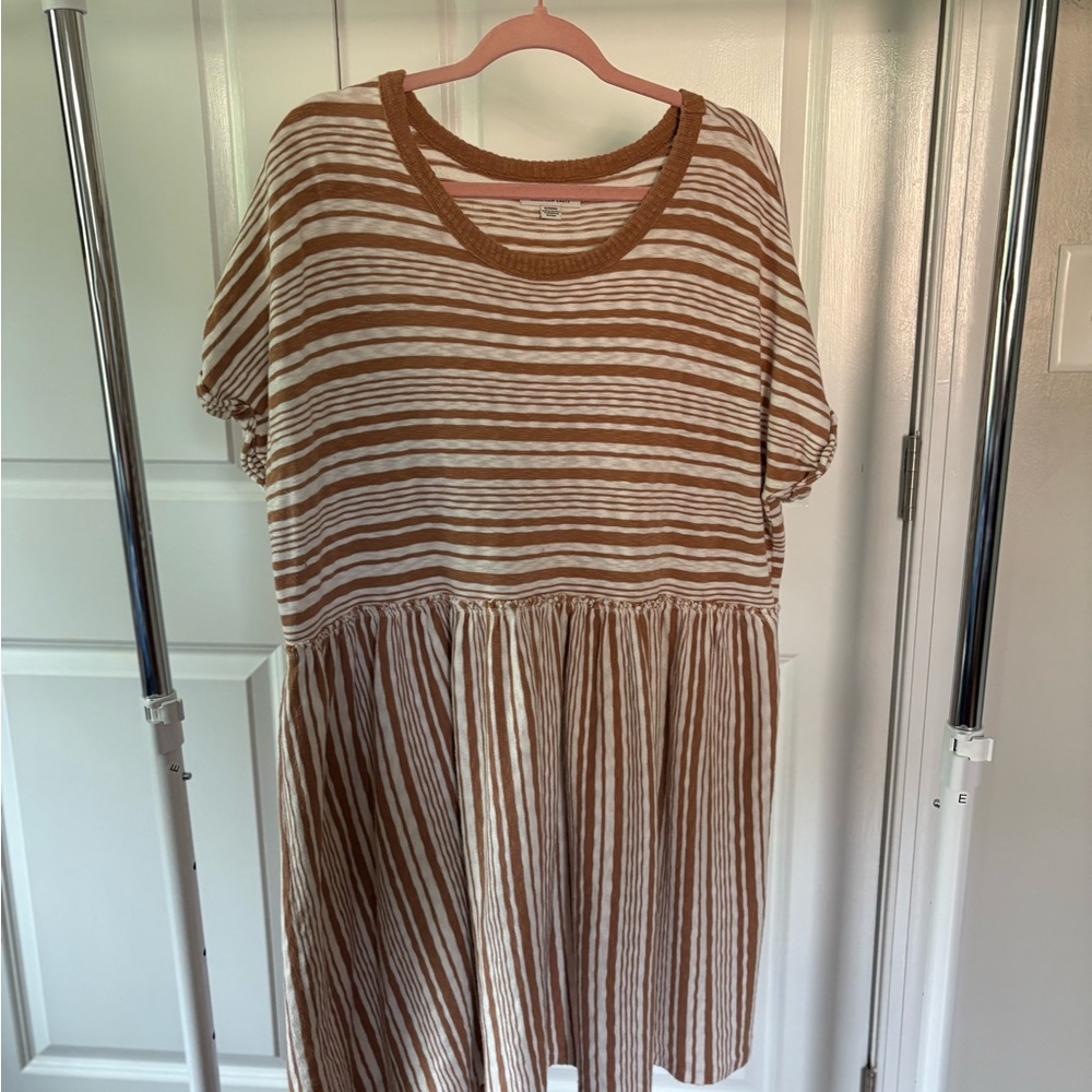 American Eagle Outfitters Kids Dress in Brown and White Stripes